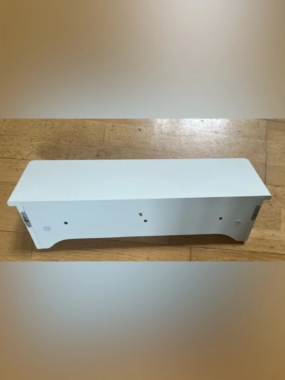 White Wall-Mounted Coat Rack Shelf with 3 Pegs 10x6x6
